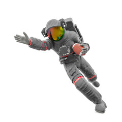Naklejka premium astronaut is playing american football