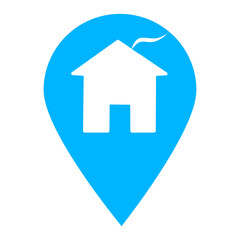 Home building location map pin pointer icon. Element of map point for mobile concept and web apps. Icon for website design and app development. Premium house, real estate, property flat icon sign.