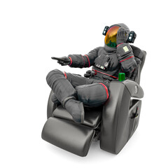 Naklejka premium astronaut is changing the chanel