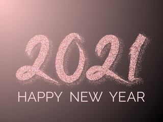 2021 Happy New Year vector greeting card.