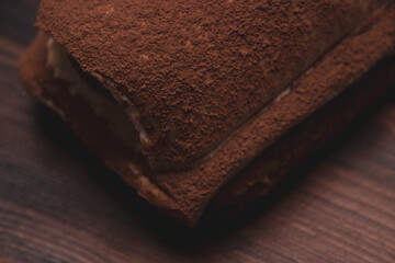 Photo of tiramisu cake close-up