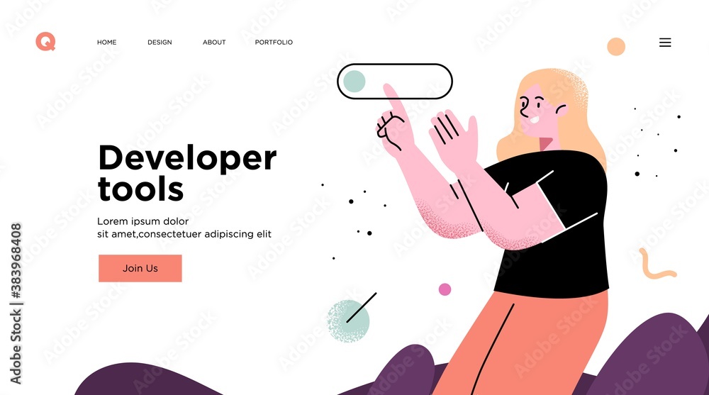 Aufkleber presentation slide template or landing page website design. business concept illustrations. modern f