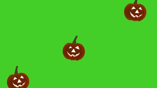 Halloween Funny Pumpkin animation on a green background