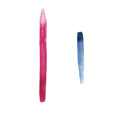 Drawing of watercolor blue and pink spot on white background. Watercolor texture. Isolated