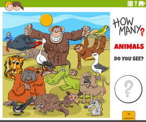 how many animals educational task for kids