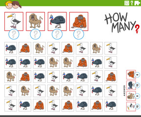 how many animal characters counting game