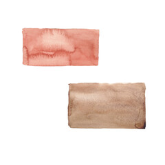 Abstract hand draw watercolor brown stain on white background for design