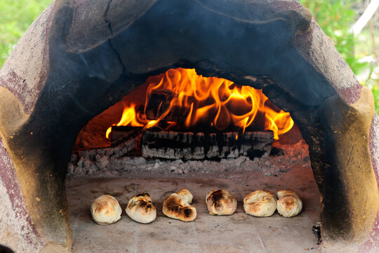 Stone Wood Oven Baking Bread