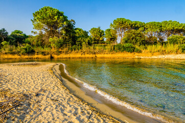 Cassibile river mouth next to Gelsomineto beach, Sicily, Italy