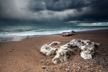 storm over Atlantic ocean coast