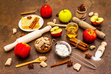 Apple pie baking concept