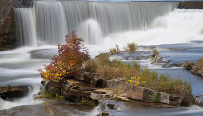 Waterfalls on a fall day