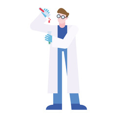 chemical man with tubes vector design