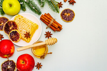 Christmas or New Year apple pie baking concept
