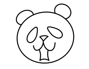 パンダの顔3(線画)
