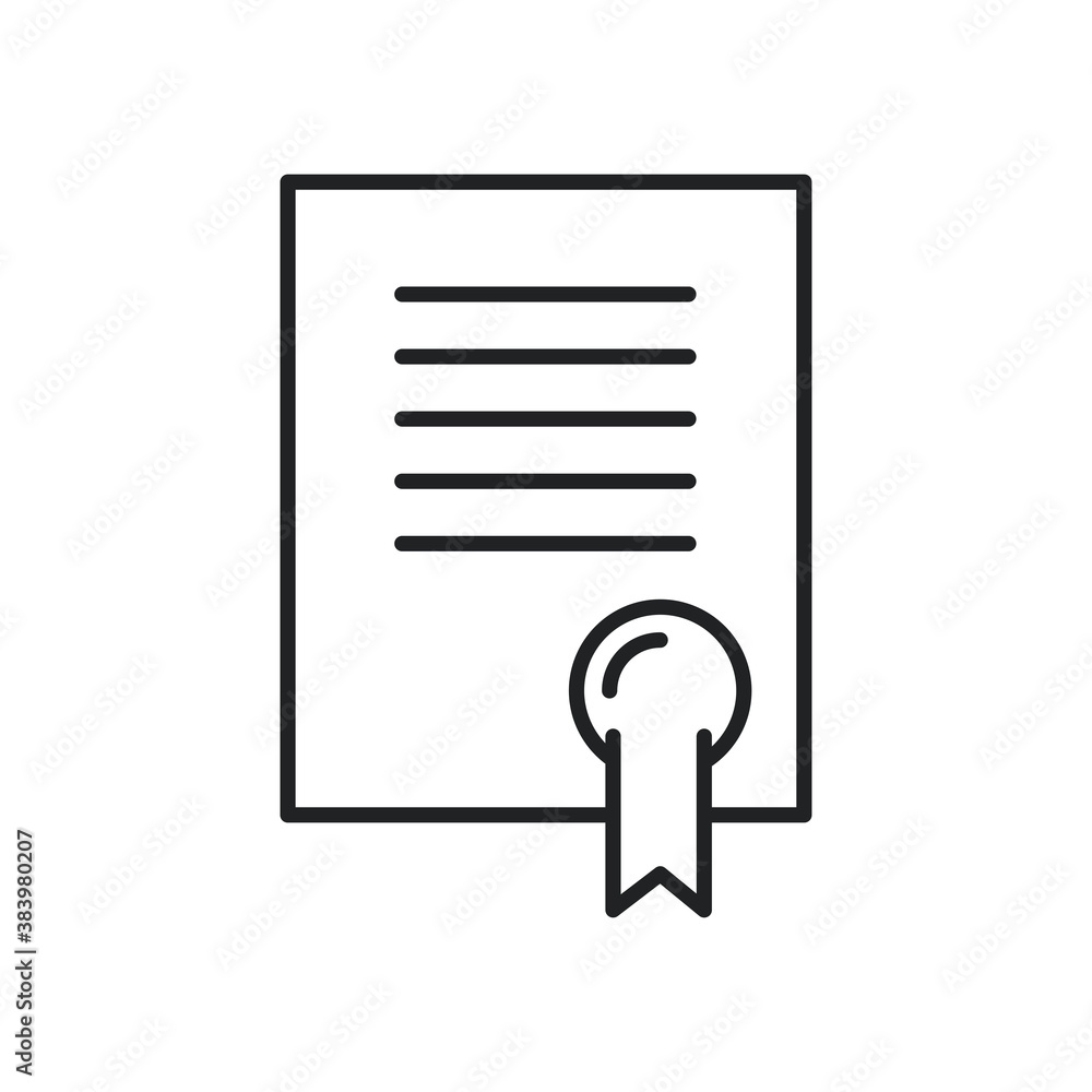 Poster document with seal stamp line style icon vector design