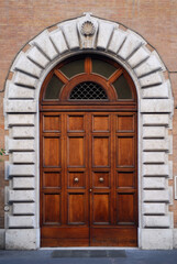 Classic door in Rome Italy