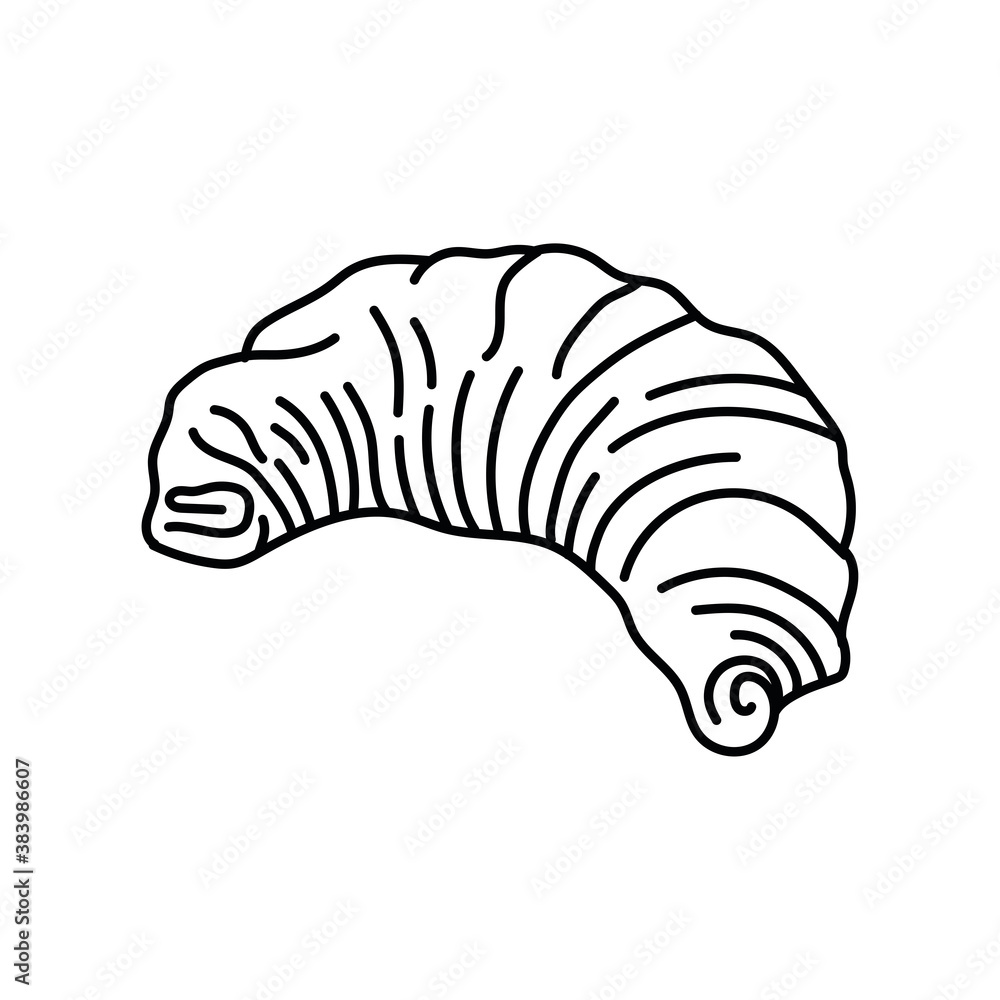 Poster croissant bread line style icon vector design