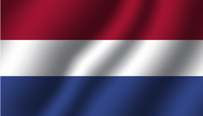 netherland national wavy flag vector illustration