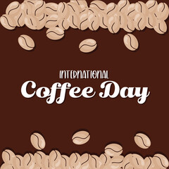 international coffee day with beans vector design