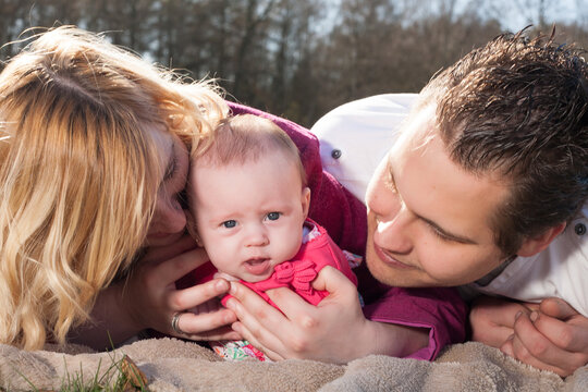 Close up of a happy family