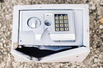 Hacked safe with combination lock