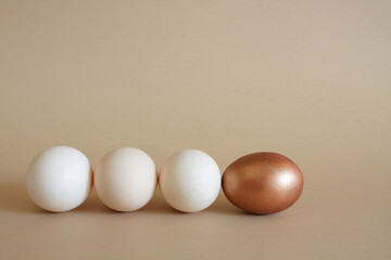 Special or leadership concept. Team management. Luxurious and expensive piece. Choosing the best product. Bronze tan.