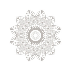 mandala silver flower shaped vector design