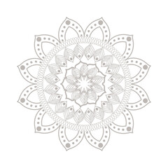mandala silver flower shaped vector design