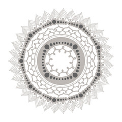mandala silver flower shaped vector design