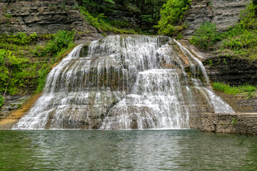 Fototapeta na wymiar Lower Falls At Robert H Treman State Park