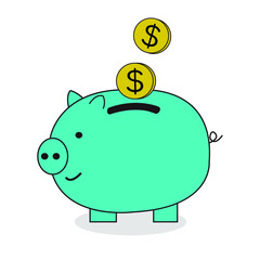  Piggy Bank Save Money Illustration Vector.