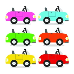 Selbstklebende Fototapete Autorennen Retro-Auto für Kinderkarikatur-Vektor
