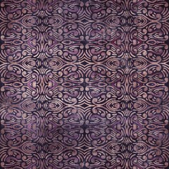 Luxury purple and tan damask seamless pattern. High quality illustration. Mysterious and luxurious grape and beige colored ornamental textured pattern swatch. Fancy and glamorous romantic design.