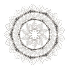 mandala silver flower shaped vector design