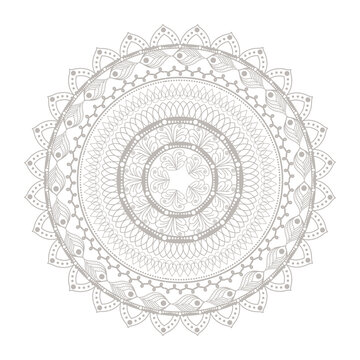 Mandala Silver Icon Vector Design