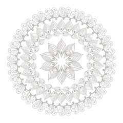 mandala silver flower shaped vector design