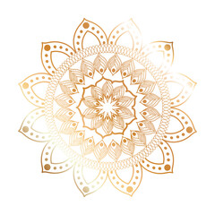 mandala gold flower shaped vector design