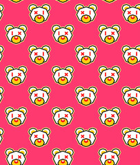 Vector illustration of colorful pattern of bears formed by geometric shapes and random geometric shapes ..