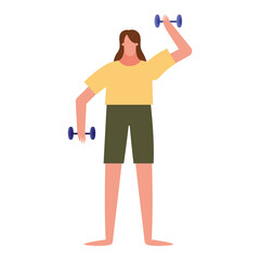 Woman lifting weight vector design