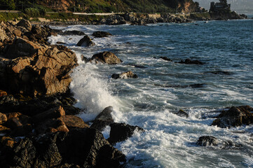 Reñaca rocky beach,  Chile