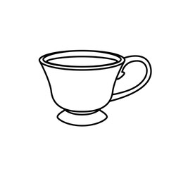 tea cup line style icon vector design
