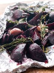 Roasted Beetroot with Herbs Garlic and Balsamic Vinegar