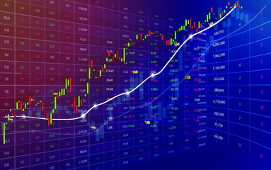 Stock market or forex trading candlestick graph in graphic design