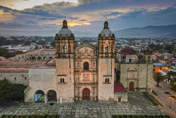 Fototapeta na wymiar Church Sunset in Oaxaca City, Mexico 