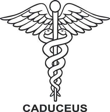 Caduceus icon, sign and symbol