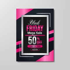 black friday sale poster template vector illustration