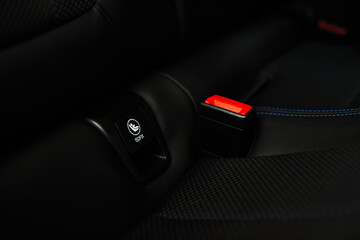 Obraz premium New modern car close up. Car detailing or Interior detail.