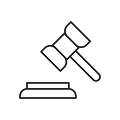 law hammer line style icon vector design