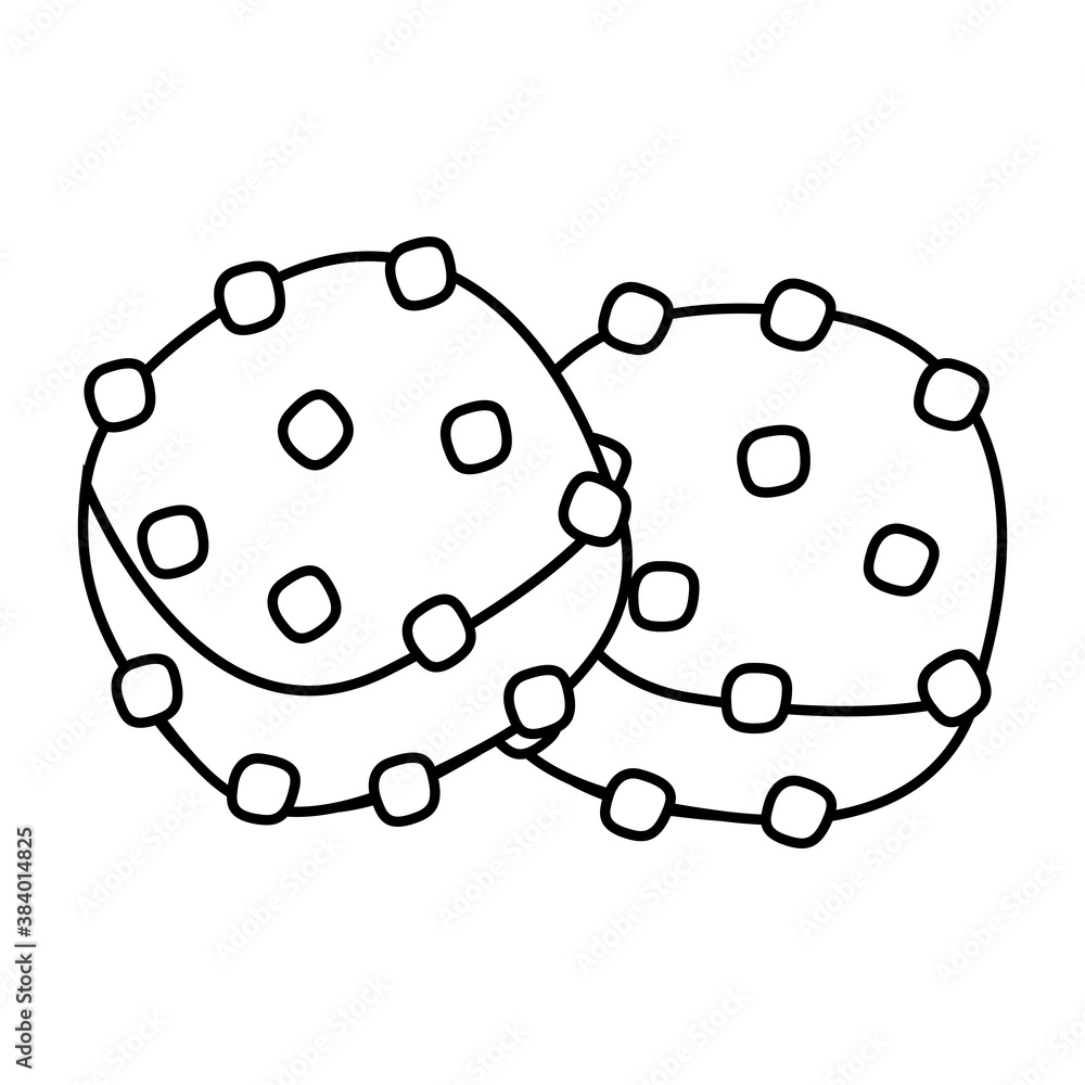 Poster cookies line style icon vector design